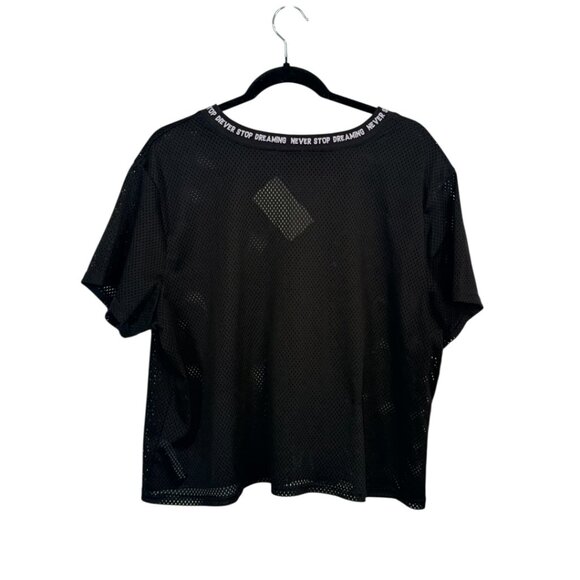 Disney Boutique Tangled Rapunzel Mesh Athletic Jersey XL Black Cropped - Picture 3 of 3